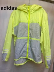 adidasNEO  蛍光イエローウィンドブレーカー　ナイロン　サイズM  ランニング