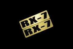 EEE-615-1 RX-7 金黒 アクリル2層 ステッカー マツダ RX-7 X FC FD 3S カブリオレ カスタム 前期 後期 2枚1セット