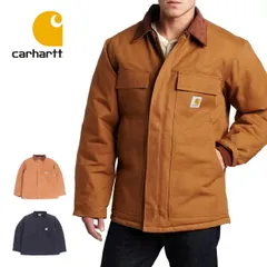 カーハート Carhartt C003 ダック トラディショナルコート ワークジャケット｜メンズ 定番 防寒 アウター 12オンス 内側は保温性の高いキルティングライナー 襟コーデュロイ USAカーハー　ブラック ネイビー 茶 黒 LoosE Fit Firm