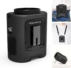 ベルトファン 腰掛け扇風機 4段階調節 13000RPM 超強風 最長22時間動作 首掛け 携帯扇風機 ポータブルファン 倉庫作業 登山/徒歩/工事現場/農作業/釣りなどアウトドア 屋外作業適用 両手解放 熱中症予防 (black)