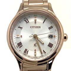 【美品・希少】シチズン　クロスシー　ヒカリコレクション　ES9497-96A　H060-005VS01　電波ソーラー　チタン　サクラピンク　パールホワイト　レディース　デイト表示