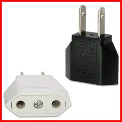 平型変換プラグ 丸型 2ピンタイプ 日本 1対1変換プラグ 日本用 6A 電源変換プラグ 電源変換プラグ 小型 国際 携帯プラグ変換 125-250V 2個セット 高互換性 C→A 海外旅行用 国内用変換プラグ （ブラック/ホワイト） 変換プラグ