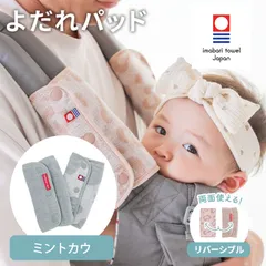 【公式SHOP】よだれカバー　ミントカウ【ボタンタイプ】 日本製 抱っこひも用 よだれパッド 今治タオル  ベルトカバー サッキングパッド リバーシブル  エルゴベビーなどの抱っこ紐にのサムネイル