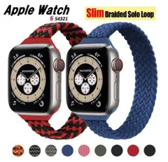 Apple Watch Series 【レッド×ブラック】交換 バンド スリム 編み ブレイデッド ソロループタイプ シリコン メッシュ Apple Watch ベルト 時計バンド アップルウォッチバンド 腕時計ストラップ 誕生日 ギフト