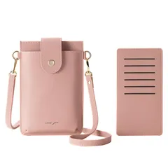 【新品】 [COCO JOIE] スマホポーチ レディース スマホショルダーバッグ 斜めがけ 携帯ポーチ スマホポシェット縦型 カードケース付き 人気 可愛い 軽量 財布 (ピンク) 0