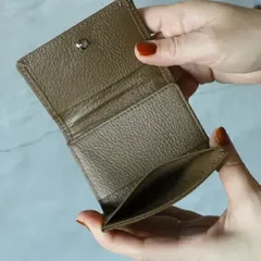 【新品 定価12,100円】タイドウェイ コンパクト財布 三つ折り財布 ミニ財布 コインケース 小銭入れ 折り財布 カードケース ラウンドファスナー ブラウン モカ 男女兼用 ユニセックス