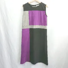 ◇ Θ Bou Jeloud ブージュルード スウェード系 ロング丈 ワンピース サイズ38 ブラック パープル　グレー レディース E  【1501160002273】