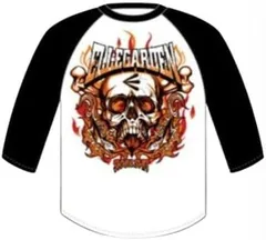 ELLEGARDEN エルレガーデン エルレ × SKULLSHIT ラグラン 7分袖 Tシャツ 白×黒 (L) [L]