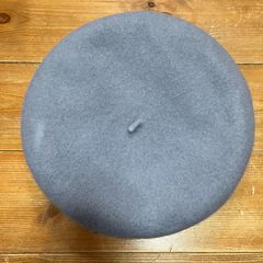 バスクベレー　ビッグベレー　直径33〜34cm 内周58〜62cm ウールのフェルト　グレー　メンズ　レディース