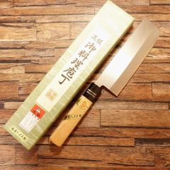 正本 薄刃包丁 研ぎ済 水牛柄 斜め 片刃 菜切り - メルカリ