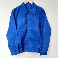 大きいサイズ(^w^)b 新品未使用 work jacket 空調服 ワークジャケット ジップアップ ブルゾン 作業着 作業服 コットン 綿100% 無地 薄手 清涼 シンプル ワークウエア ファンウェア ブルー 青 JAFIC-1234 メンズ サイズLL