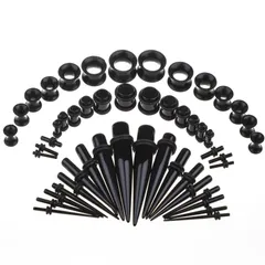 【人気商品】収納ケース付き 男女兼用 金属アレルギー対応 ピアス 軽量 拡張ピアス 耳拡張 ダブルフレア 拡張器 [DFsucces]