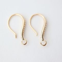 2ペア 真鍮製 金アレ対応 色褪せにくい 模様入 フックピアス ピアスパーツ ピアス用金具 アクセサリーパーツ 手芸 ハンドメイド
