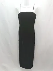 ◇ dressblack 肩紐 綺麗め パーティー ロング丈 ワンピース サイズ表記なし ブラック レディース E  【1304210009082】