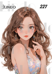 コラージュ素材　人物ステッカー　女の子　A6サイズ　5枚入り　シール　ノーカット　227