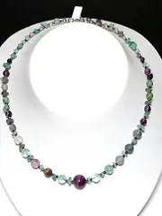 特売セール！2000円◇爽やかなペリドット＆アメジストのネックレス◇45cm～50cm 長さ調整出来ます。