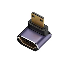 8K UHD対応 HDTV変換アダプター タイプC HDMI ミニHDMI Mini HDMIオス to HDMIメス L型 上向き HDMI延長アダプター ka10000a207