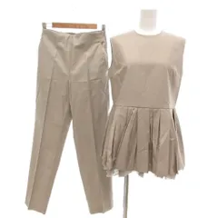 ミラオーウェン Mila Owen タグ付き ペプラムブラウステーパードパンツ SETUP セットアップ 0 ライトグレー /UO