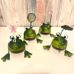 カエル　置物 かえる  インテリア ガーデニング 縁起物 風水 ブリキ