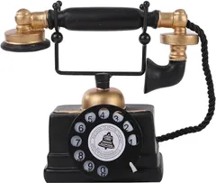 ピュアシーク アンティーク電話機 レトロ 黒電話 雑貨 玩具 インテリア 置物 装飾用 おもちゃ 模型 固定電話