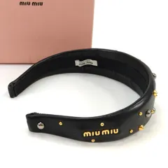 【ミュウミュウ　MIUMIU ヘアバンド　新品　黒　ブラック】 2025年最新】miumiu ヘアバンドの人気アイテム - メルカリ