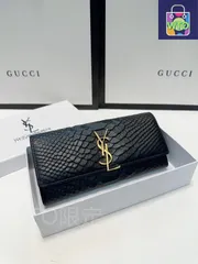 【今日特価】Yves Saint Laurent イヴ・サンローラン 最新ウォレットシリーズ クロコダイル柄小牛皮を採用し質感に優れる
