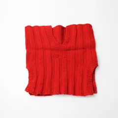 フレンチブル French Bull リブニット ネックウォーマー /レッド マフラー スリット スヌード ケーブル編み 【2400014286755】