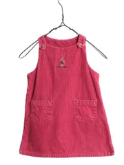 【お得なクーポン配布中!】 90s ポロベア ラルフローレン コーデュロイ ワンピース ベビー 3T 100cm オールド 子供服 女の子 ポロ キャラクター ジャンパー スカート