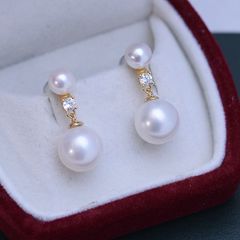 メルカリ祭♥k18WG♥アコヤ パールピアス ダイヤ付♥天女タイプ - メルカリ