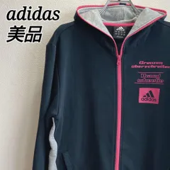 美品⭐️ アディダス adidas パーカー ワンポイントロゴ フルジップ ジップアップ バイカラー ブラック ピンク グレー スポーツウェア トレーニング ユニセックス Mサイズ 配色切り替え