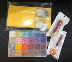 シーリングワックス 　スターターキット　初心者　シーリングスタンプ 手紙 封蝋 ハンドメイド 24色