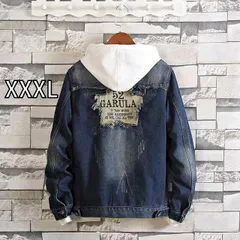 [XXXL]メンズ  服  シンプル ファッション オシャレ 大人 かっこいい 大きいサイズ ストリート 紳士服 秋 デニムジャケット スリムフィット リップド デニム 服 春 