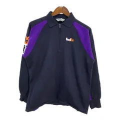 00s FedEx Half-Zip Sweatshirt 黒紫 XL フェデックス ハーフ