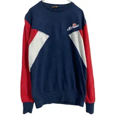 ellesse プリントスウェット トレーナー レディース S 程 レッド ネイビー エレッセ ロゴ プルオーバー 古着卸 アメリカ仕入 a612-5088のサムネイル