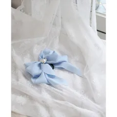 ☆ スカイブルー ☆ フリー ☆ ラバンリボンヘアゴム リボン 大きめ ヘアゴム キッズ ヘア ゴム 髪飾り 子供 子ども 子供用 女の子 卒園式 入学式 卒業式 結婚式 おしゃれ かわいい ピアノ発表会 パール キラキラ フォーマル ヘアアレンジ