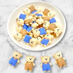 【8個】　デコパーツ　くま　動物　クマ　ホイップデコ　トレカケース　ヘアピン　ハンドメイド　貼り付けパーツ　ミニチュア　ワークショップ