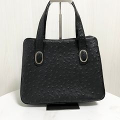 ヴィンテージ オーストリッチ型押し ハンドバッグ レザー ブラウン