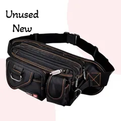 【未使用】ウエストポーチ 多機能 防水 バッグ 男女兼用 大容量 ベルト調整可 ブラック 登山 釣り キャンプ 旅行用