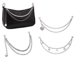 バッグチェーン ハンドバッグ アクセサリー 装飾 バッグチャーム チェーン 多層金属チェーン ストラップ バッグ DIY ショルダーストラップ かわいい おしゃれ 財布ストラップ バッグ アクセサリーパーツ アクセサリー用チェーン バッグ飾りチェーン