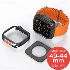 【Apple Watch Series 10/9/8/7・Ultra・SE 第2/1世代・49mm/46mm/45mm/44mm】アップルウォッチ カバー ステンレス ケース セット スポーツ レディース おしゃれ ウルトラ 高級 保護 メタル（ブラック）❶