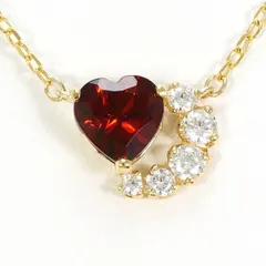 K10YG　ネックレス　necklace　ガーネット　ジルコニア　総重量約0.9g　約40cm
