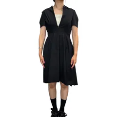 COMME des GARCONS(コムデギャルソン) 09SS Twisted 3D Skipper Sleeveless Dress ”捻じれ” 立体 スキッパー 半袖 ワンピース GC-O056 XS ブラック AD2008 ひざ丈のサムネイル