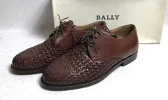 【DH847】BALLY バリー レザー ビジネスシューズ 革靴 25.5㎝ カーフ 編み込み ヴィンテージ