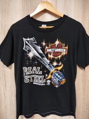【SPORTSWEAR】80's 「HARLEY-DAVIDSON」 USA製 半袖Tシャツ ブラック REAL STEEL
