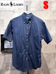 ポロラルフローレン 正規品 半袖 ボタンダウンシャツ S メンズ 紺 ネイビー POLO RALPHLAUREN ポニー ワンポイント