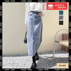 デニムスカート スリット タイトスカート サックス レディース ハイウエスト レトロ ロングスカート 大人カジュアル 体型カバー 着や08201