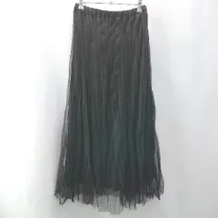 ◇ LOWRYS FARM ローリーズファーム シア－素材 ウエスト総ゴム ロング丈 フレア スカート サイズF ブラック レディース E  【1402280006083】