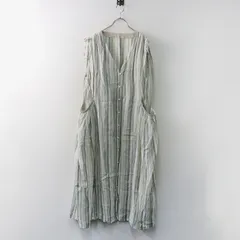 2024SS ネストローブ nest Robe リネンストライプジレワンピース F/グリーン トップス ブイネック ノースリーブ【2400014261936】のサムネイル