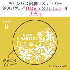 ダイハツキャンバス・給油口ステッカー B／給油パネル16.5cm×16.5cm〈正円形用〉