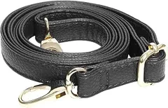 CAWSS ショルダーストラップ ショルダー バッグ ストラップ カバン ショルダーベルト 合皮 ソフトレザー 斜め掛け 鞄 付け替え PU レザー 肩ひも 紐 単品 (ブラック)